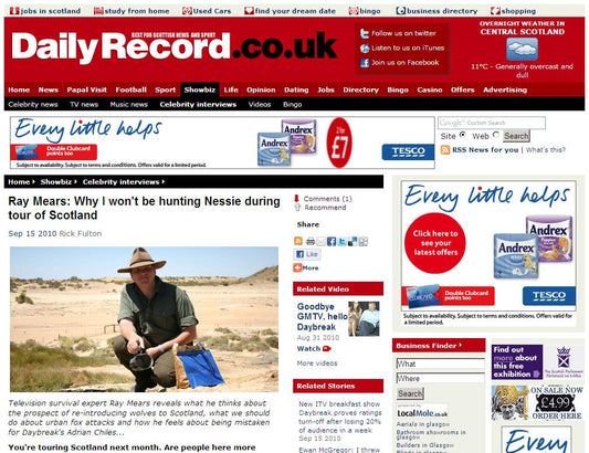 Ray Mears: Why I won't be hunting Nessie during tour of Scotland