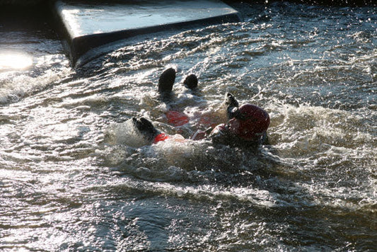 Ray Mears and the Woodlore Team receive Swift Water Training