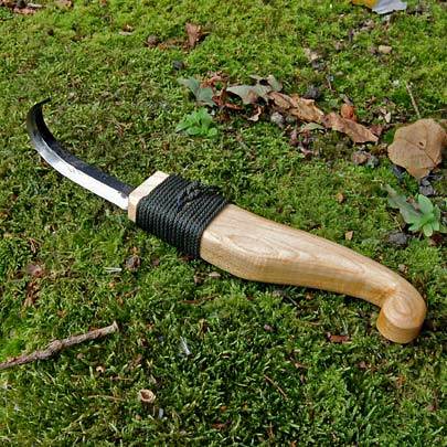 The blade shown with an unfinished handle (handle not included)