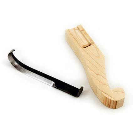 The blade shown with an unfinished handle (handle not included)